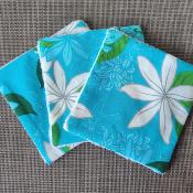 Coton lavable en éponge bambou Tiaré Turquoise