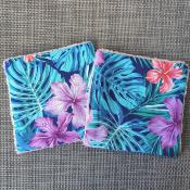 Coton lavable en éponge bambou Taaroa bleu